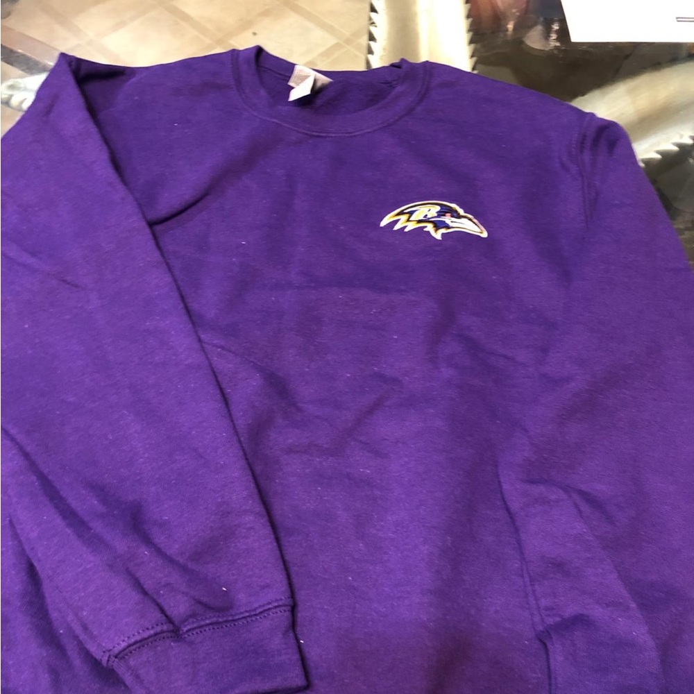 Port Authority Purple Crewneck Sweater with Logo